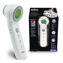 Braun BNT400 No-Touch Forehead Thermometer with Dual Technology, Age Precision, 2s Readings, Food Mode, Celsius/Fahrenheit