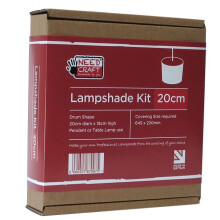 Needcraft Lampshade Kit cover with any fabric or wallpaper 20cm Drum for Pendant or Table Lamp use