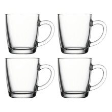 (4) Glass Coffee Mugs | Drinking Coffee Cups
