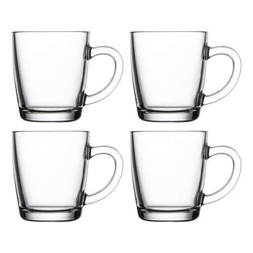 URBN Living (4) Glass Coffee Mugs | Drinking Coffee Cups