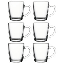 (6) Glass Coffee Mugs | Drinking Coffee Cups