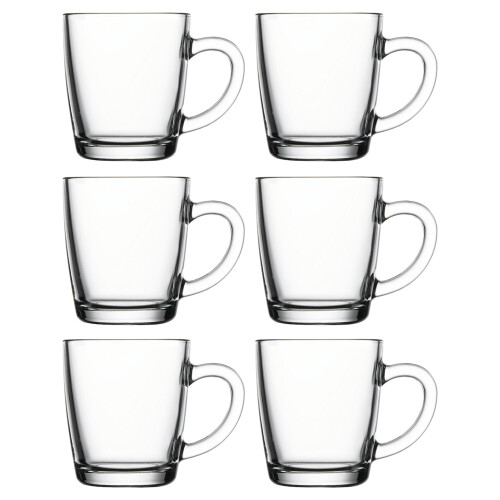 URBN Living (6) Glass Coffee Mugs | Drinking Coffee Cups