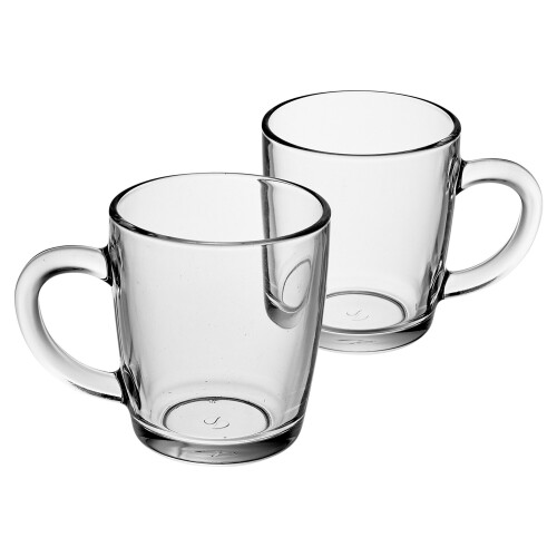 URBN Living (2) Glass Coffee Mugs | Drinking Coffee Cups