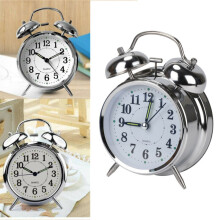 Retro Loud Double Bell Mechanical Key Wound Alarm Clock Kid Gift