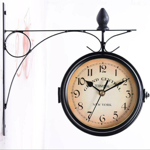 Garden Paddington Station Wall Clock Double Sided Outside Bracket