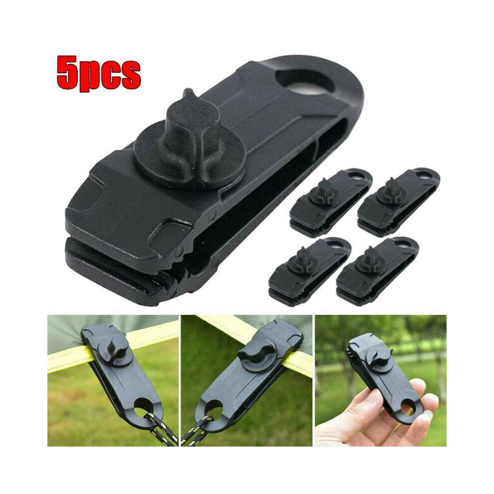 (5 Pcs) Reusable Heavy Duty Tent Tarp Tarpaulin Clip Clamp Buckle Camping Outdoor 683546680082