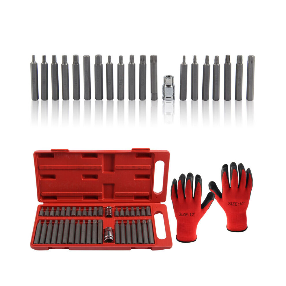 UK 40 Piece Hex Star Torx Spline Socket Bit Set Tool Kit Garage Tools