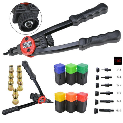 Professional Hand Nut Tool Riveter Rivnut Gun Mandrels M3- M10 Rivet on ...