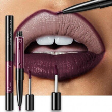 (13) 16 Color Double-ended Lipstick Lips Makeup Easy to Wear Matte Lip Gloss Lipliner Pencil Red Nude Pink Purple Liquid Lipsticks