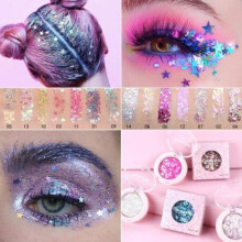 (13) Eyeshadow Glitter Nail Hair Body Face Glitter Gel Art Flash Lasting Shimmer Eye Shadow Powder Makeup Waterproof Cosmetic TSLM2