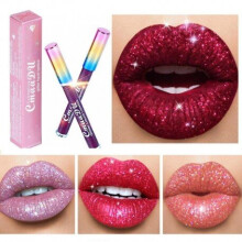 (02 2) Glitter Lips Makeup Liquid Lipstick Waterproof Long Lasting Lipsticks Color Change Metallic Shinny Women Red Pink Lip Gloss Tint