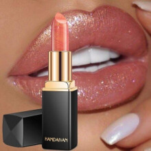 (02) Lips Makeup Waterproof Long Lasting Pigment Nude Pink Mermaid Shimmer Glitter Lipstick Women Makeup Tools