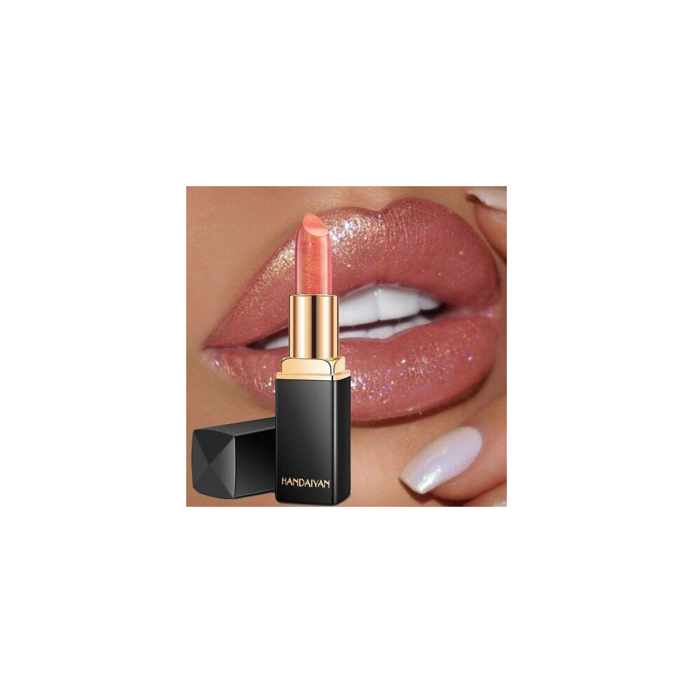 Blowuponline5 Pink,Cream (09) Lips Makeup Waterproof Long Lasting Pigment Nude Pink Mermaid Shimmer Glitter Lipstick Women Makeup Tools