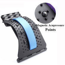 (Blue) Magic Back Massager Stretcher Fitness Lumbar Support Waist Spine Pain Relief