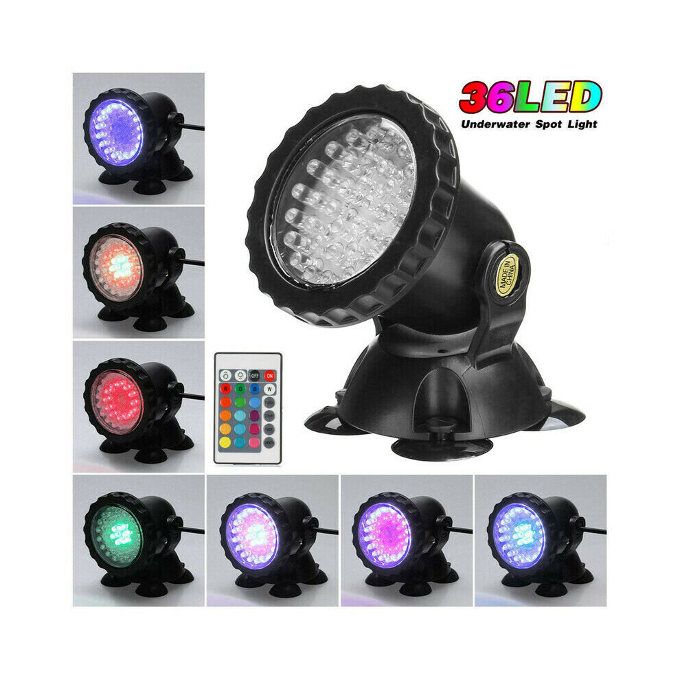 RGB Underwater 36 LED Underwater Garden Spotlight with Remote Control