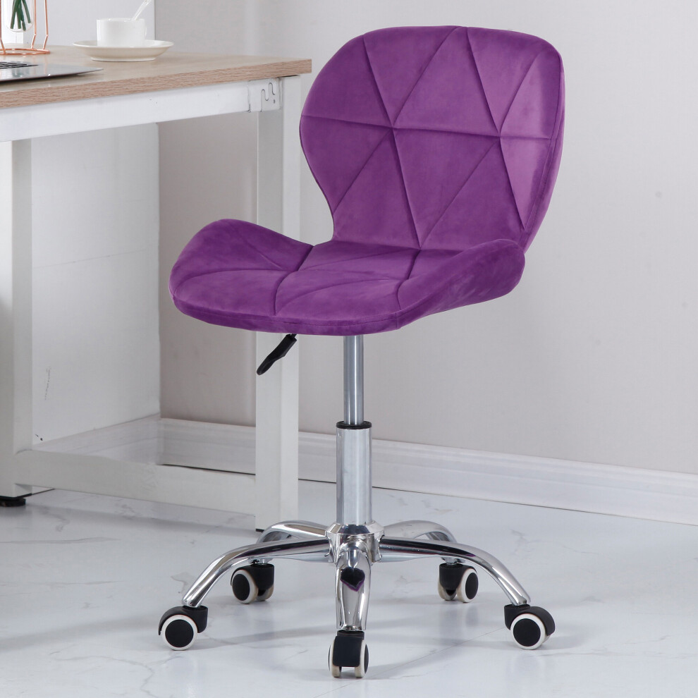 (Velvet Purple) Charles Jacobs Cushioned Swivel Office Chair