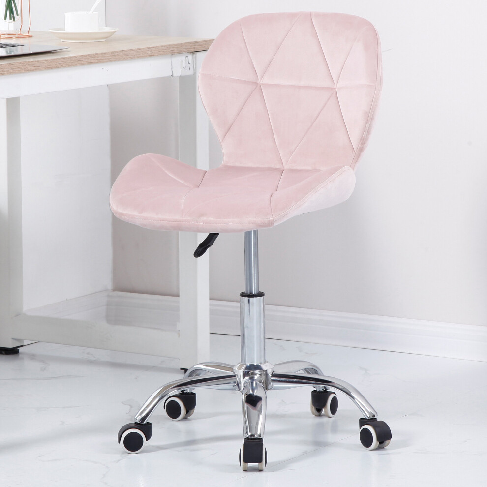 (Velvet Pink) Charles Jacobs Cushioned Swivel Office Chair