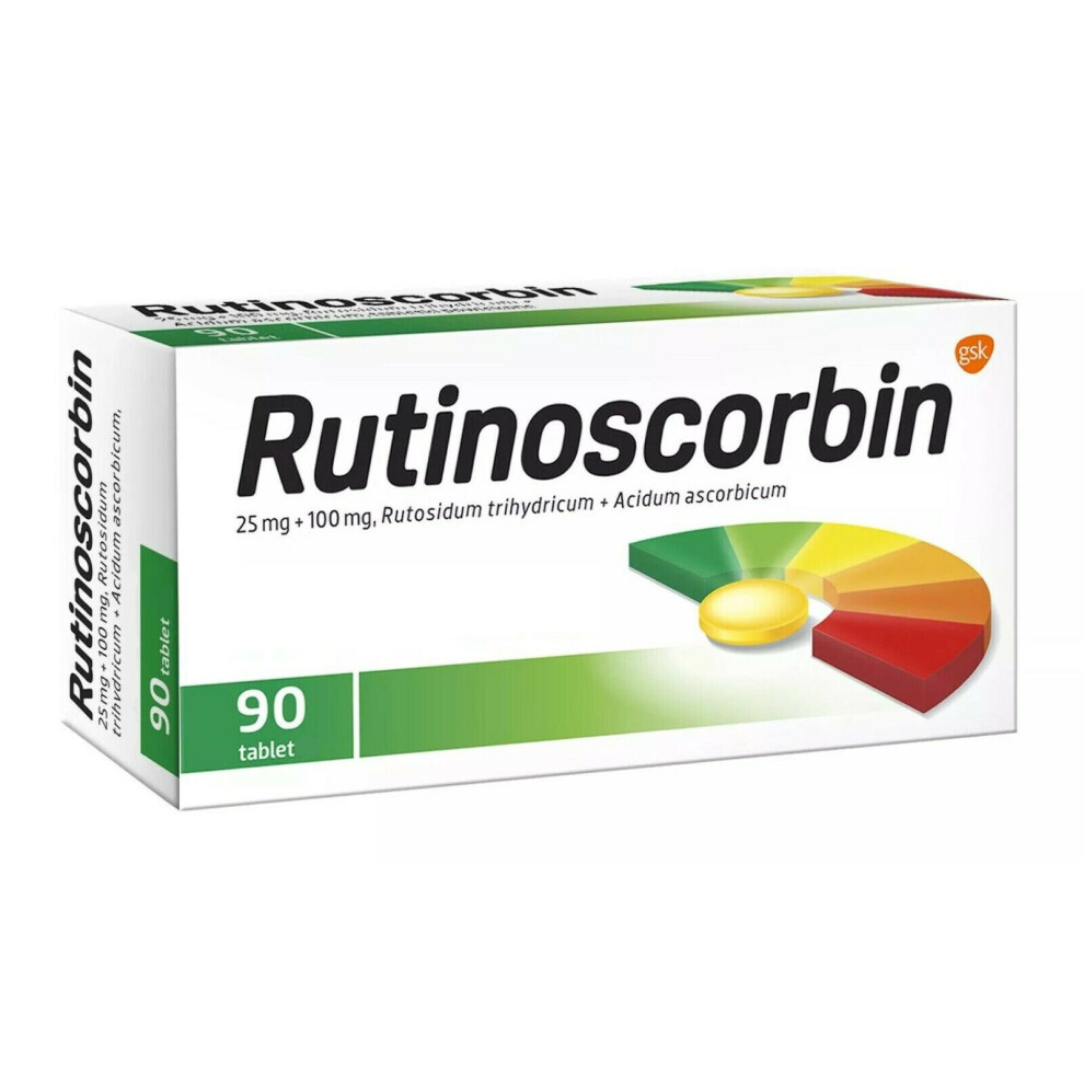 Gsk / Glaxosmithklien Rutinoscorbin 90 Tabs Immune Booster Vitamin C Rutozyd Blood Vessels