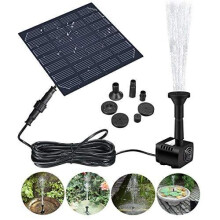 Solar Fountain Pump, GOCHANGE 1.2W 180L/H Solar Pond Pump, Solar Panel Water Feature Pump, for Garden, Pool, Pond, Aquarium, Fountain, with 4 Nozzle