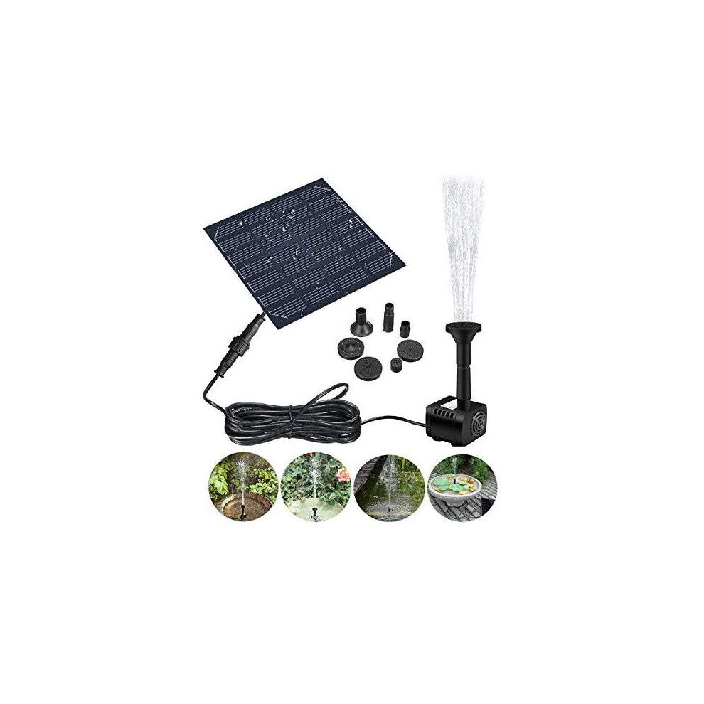 Solar Fountain Pump, GOCHANGE 1.2W 180L/H Solar Pond Pump, Solar Panel Water Feature Pump, for Garden, Pool, Pond, Aquarium, Fountain, with 4 Nozzle