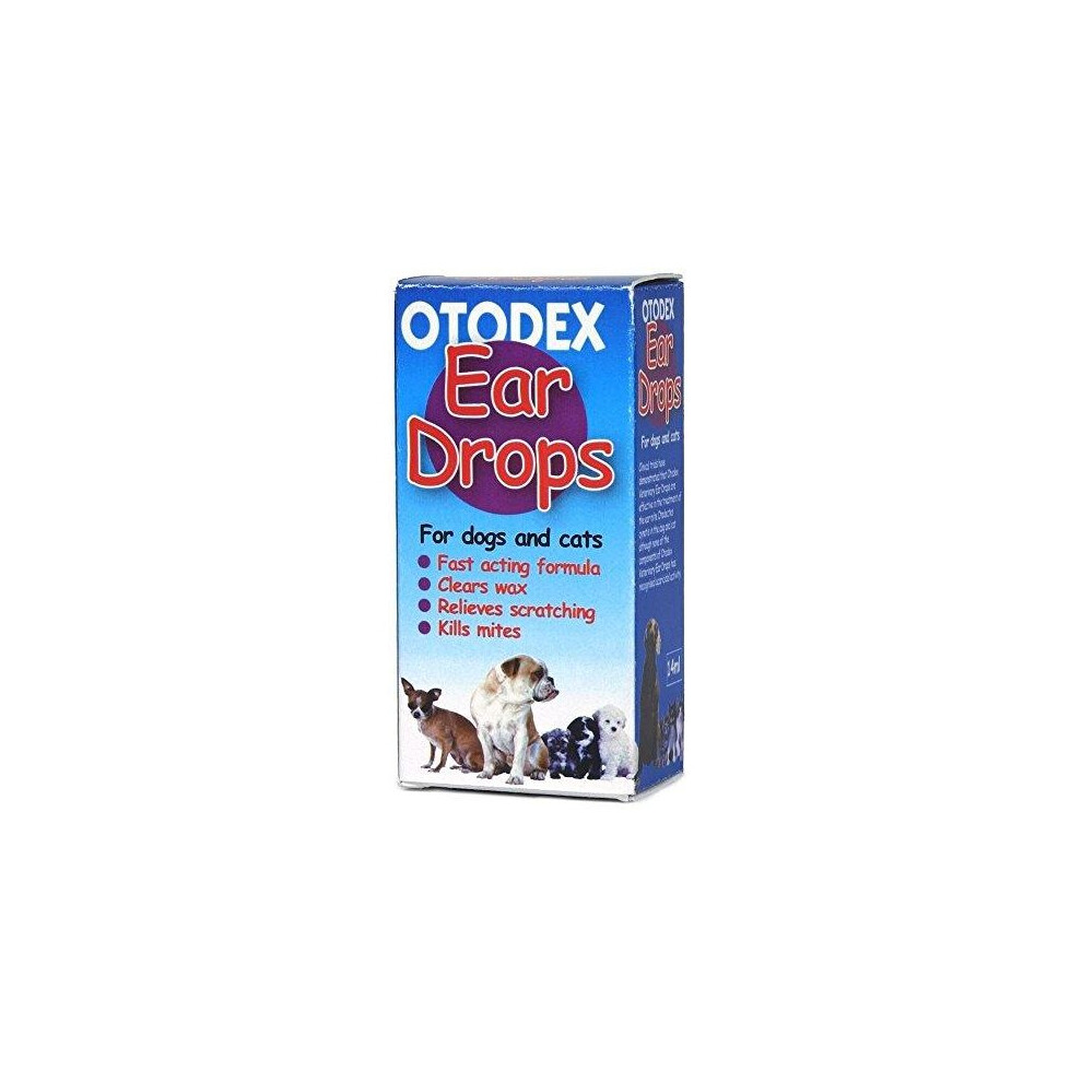 SIPW Otodex Cat and Dog Ear Drops - kills mites removes wax 14ml (Otodex Ear Drops)