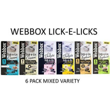 WUNDAPETS *NEW* 6 X MIXED VARIETY PACK WEBBOX DELIGHT LICK-E-LICKS CAT KITTEN TREAT SNACK
