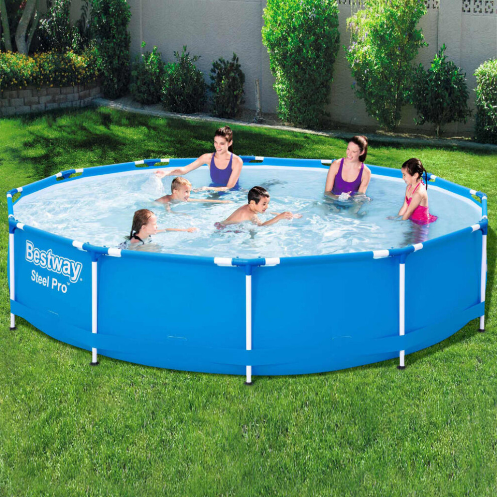 Bestway Swimming Pool Frame 366cm Above Ground Garden Outdoor Water Centre