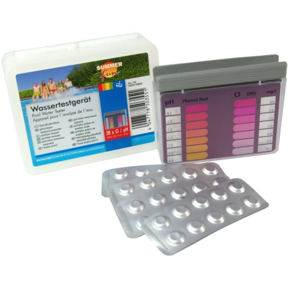 Summer Fun Chlorine and PH Test Set Chlorine Testers Swimming Pool Testers