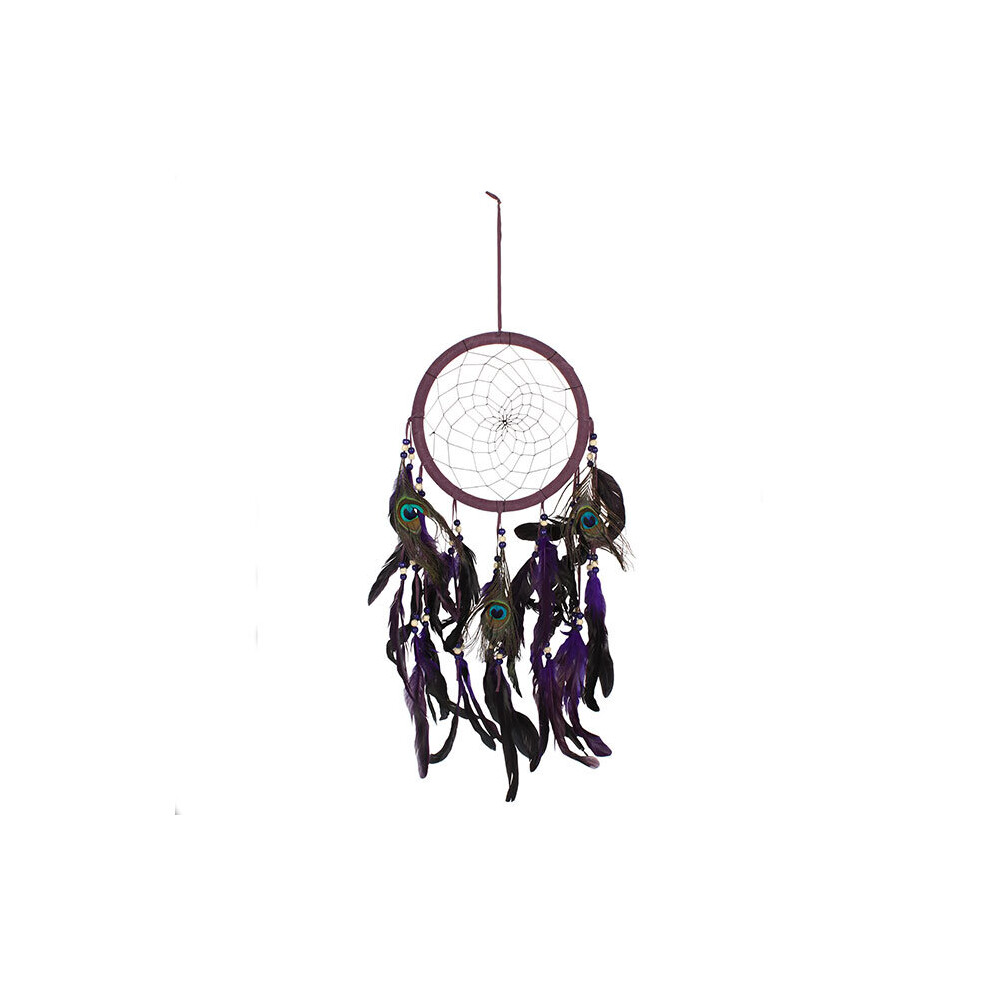 Purple Peacock Feather Dreamcatcher