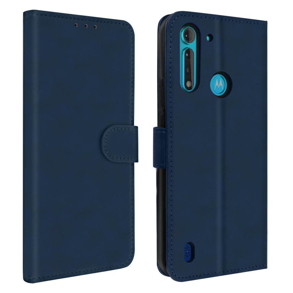 Avizar Full Motorola Moto G8 Power Lite Flip Case With Wallet Function - Dark Blue