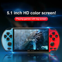 (X7 Plus 5.1'' Red/Blue) Handheld Game Console Player Portable Video Game Consoles Christmas Gift