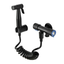 Black Handheld Bidet Toilet Sprayer Diaper Shattaf Shower Set