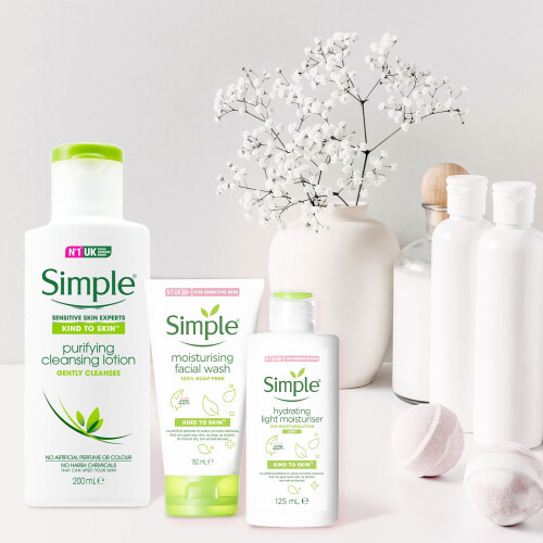 Simple Simple KindToSkin BundleOf LightMoisturiser,Lotion, Facewash&Sheetmask 1