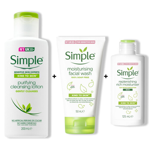 Simple Simple KindToSkin BundleOf RichMoisturiser, Lotion, Facewash&Sheetmask 2