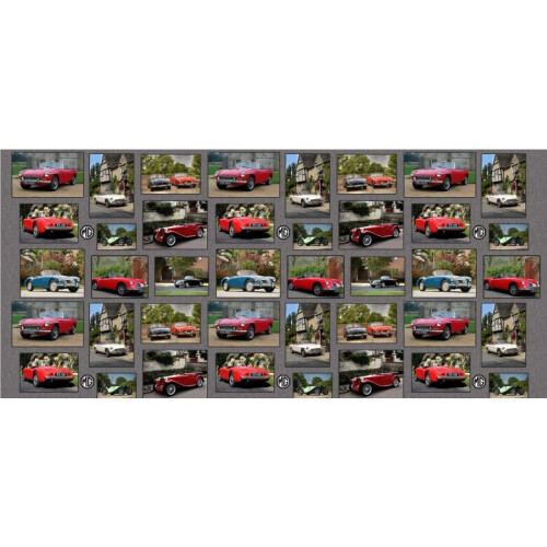 Michael Miller Fabrics MG Classic Cars Patchwork 100% Cotton Quilting Panel Fabric