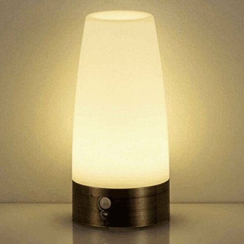 PIR Motion Sensor Night Light Battery Powered LED Table Lamp Warm White Wireles 1