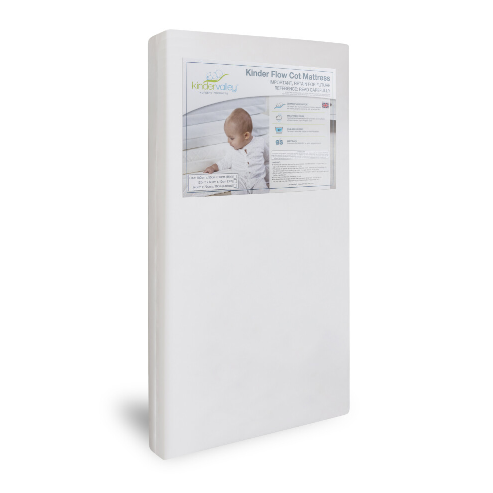 Kinder Flow Compact Baby Cot Mattress | Water Resistant 50cm x 100cm