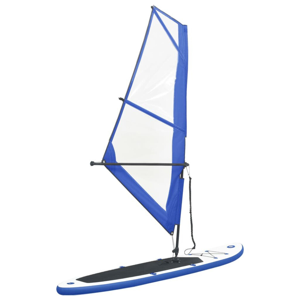 Vidaxl Inflatable Stand Up Paddleboard With Sail Set Blue And White Board Set