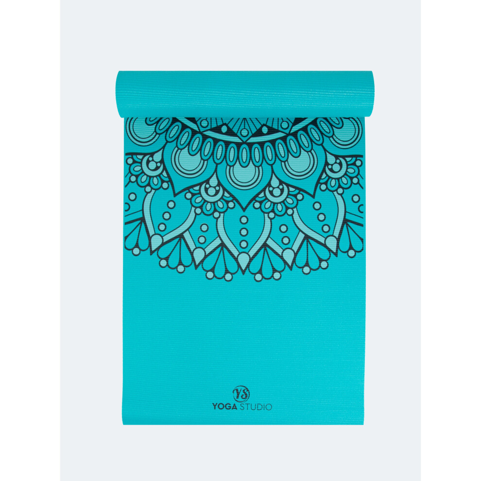 Mandala Designed Turquoise Non Slip Yoga Mat (6mm)