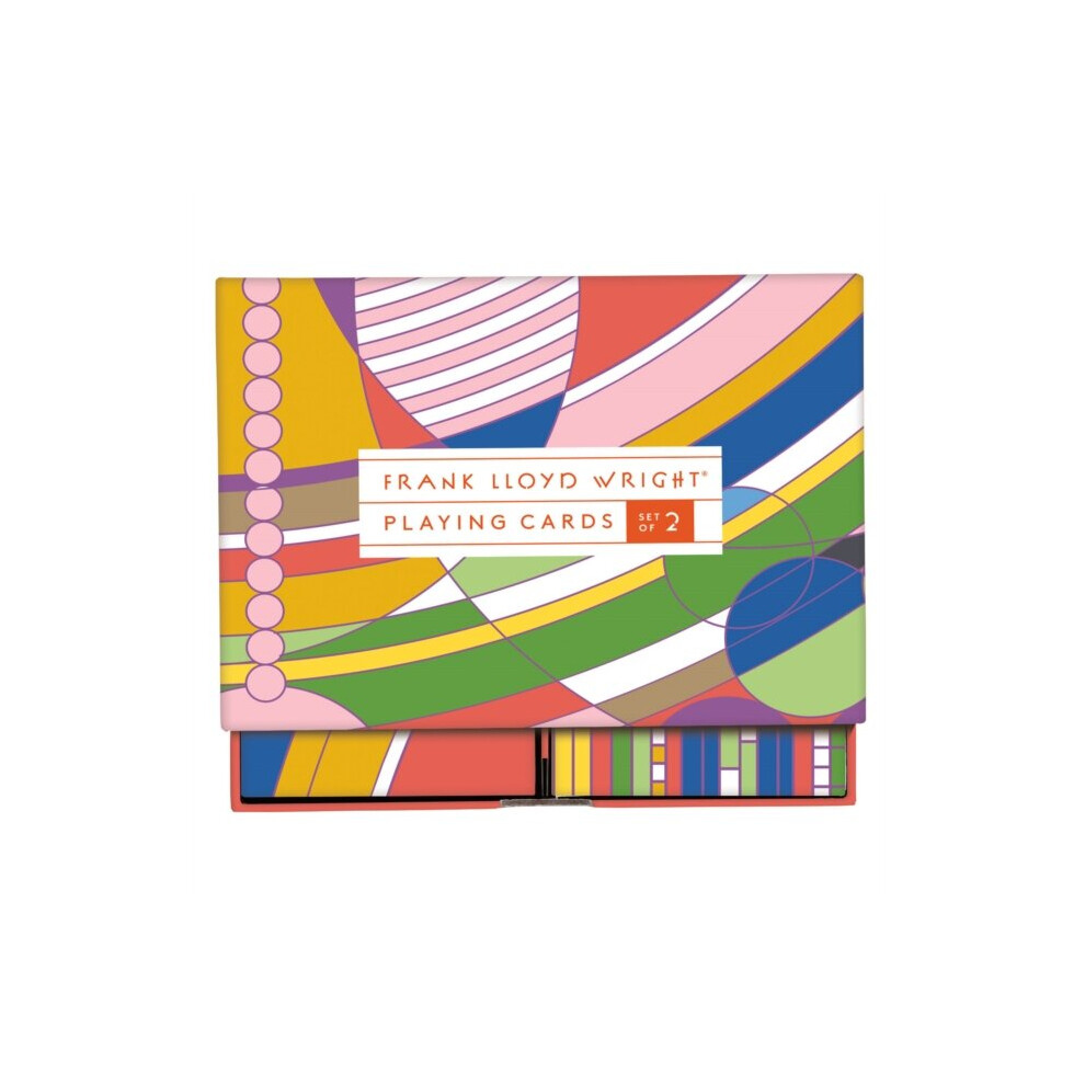 Galison Frank Lloyd Wright Playing Card Set By Mcmenemy & Sarah — 2 Decks (52 Cards Each) In Keepsake Drawer Box