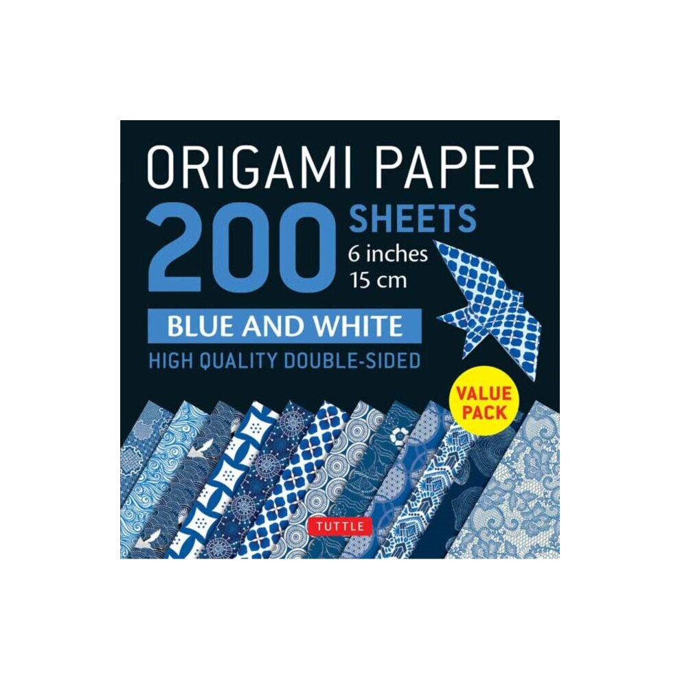 Origami Paper 200 sheets Blue and White Patterns 6 15 cm by Edited by Tuttle Publishing