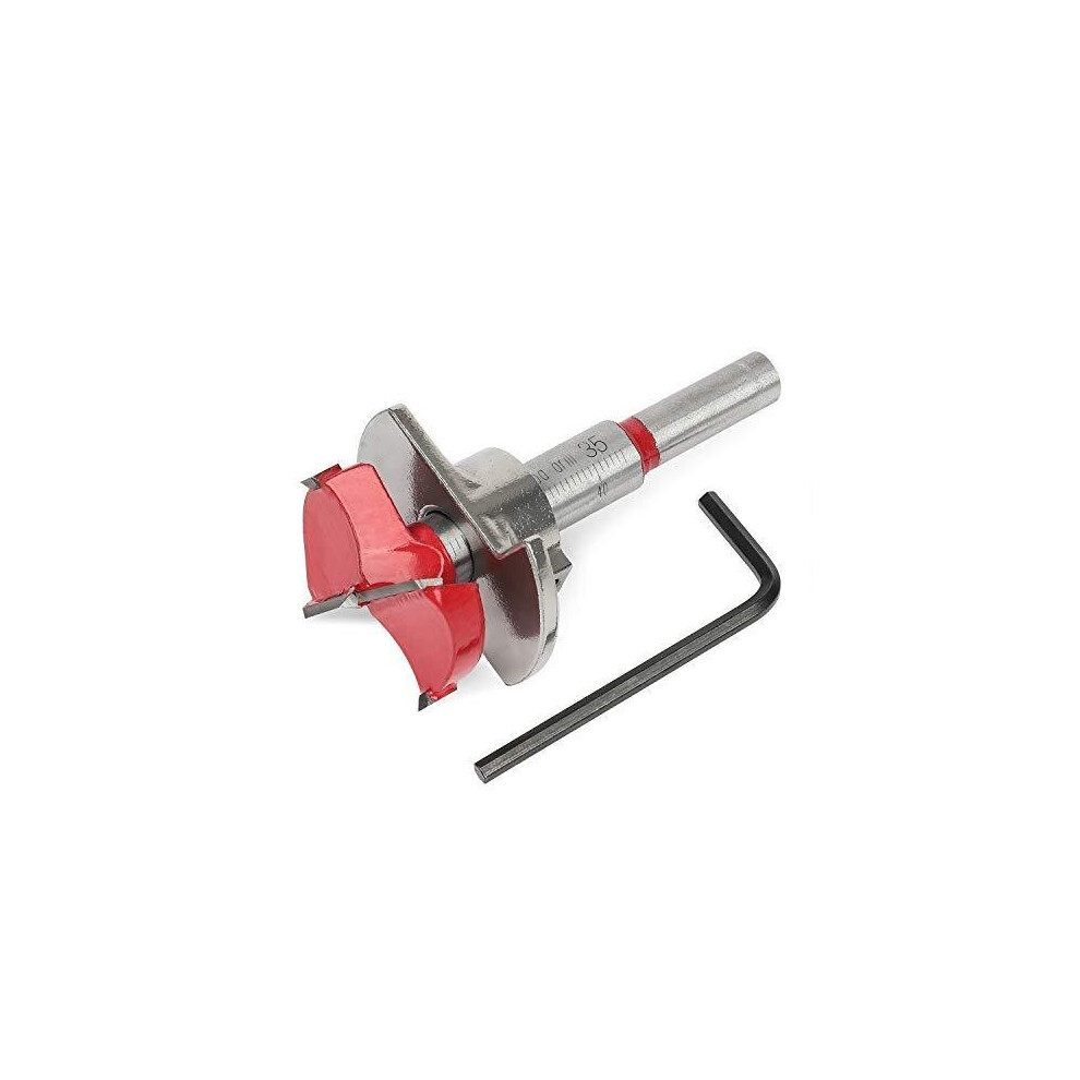 Hyber&Cara Forstner Drill Bit 35Mmï¼1-3/8-Inch) - Tungsten Carbide Woodworking Hinge Hole Cutter With Depth Stop (Hole Depth 10Mm - 40Mm) 755320162791
