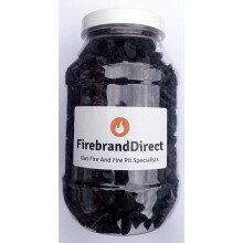 Firebrand Direct Black Fire Glass 1kg - For Fire Pits, Gas Fires And Ethanol Burners. Sparkling Heat Resistant Glass