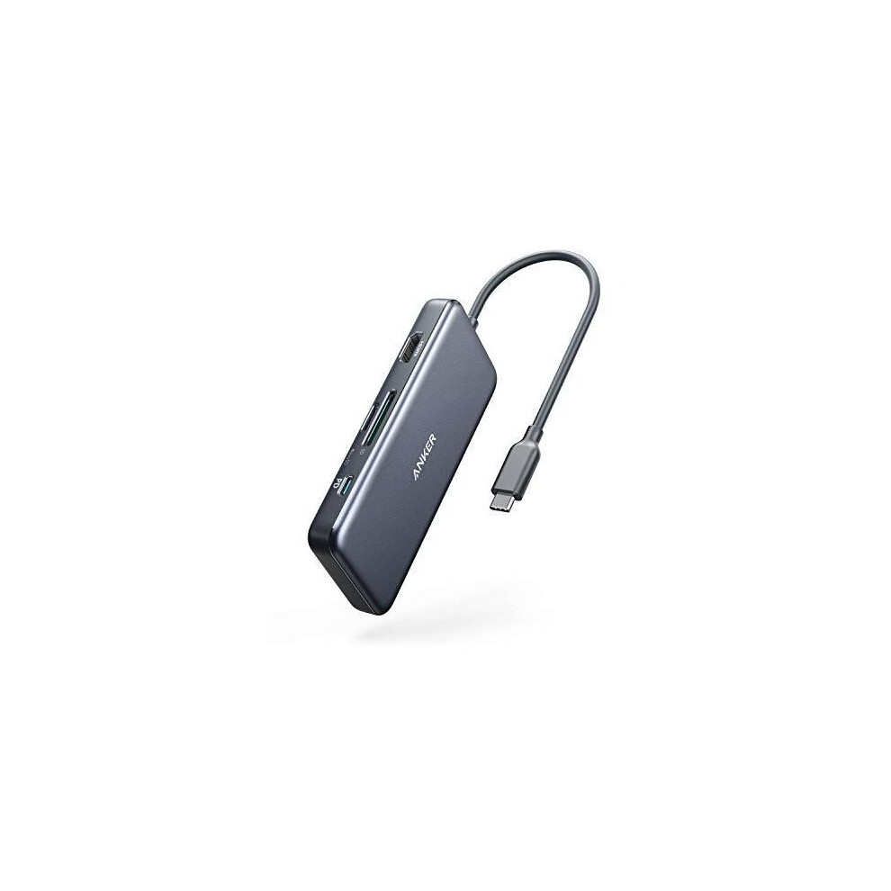 Anker Usb C Hub, Powerexpand+ 7-In-1 Usb C Hub Adapter, With 4K Hdmi, Power Delivery, Usb C Data Port, Microsd And Sd Card Reader, 2 Usb 3.0 Ports, Gray