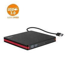 Rioddas External CD Drive, USB 3.0 Portable CD/Dvd +/-Rw Drive Slim Dvd/CD Rom Rewriter Burner For Laptop Desktop Pc Windows 10/8/XP and Linux Os Ap