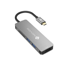 NOVOO USB C Hub 5 in 1 Aluminum with HDMI 4K Adapter, 2 USB 3.0 ports, 1 SD memory port, 1 microSD Card Reader for MacBook Pro 2019/2018, iMac 2017,