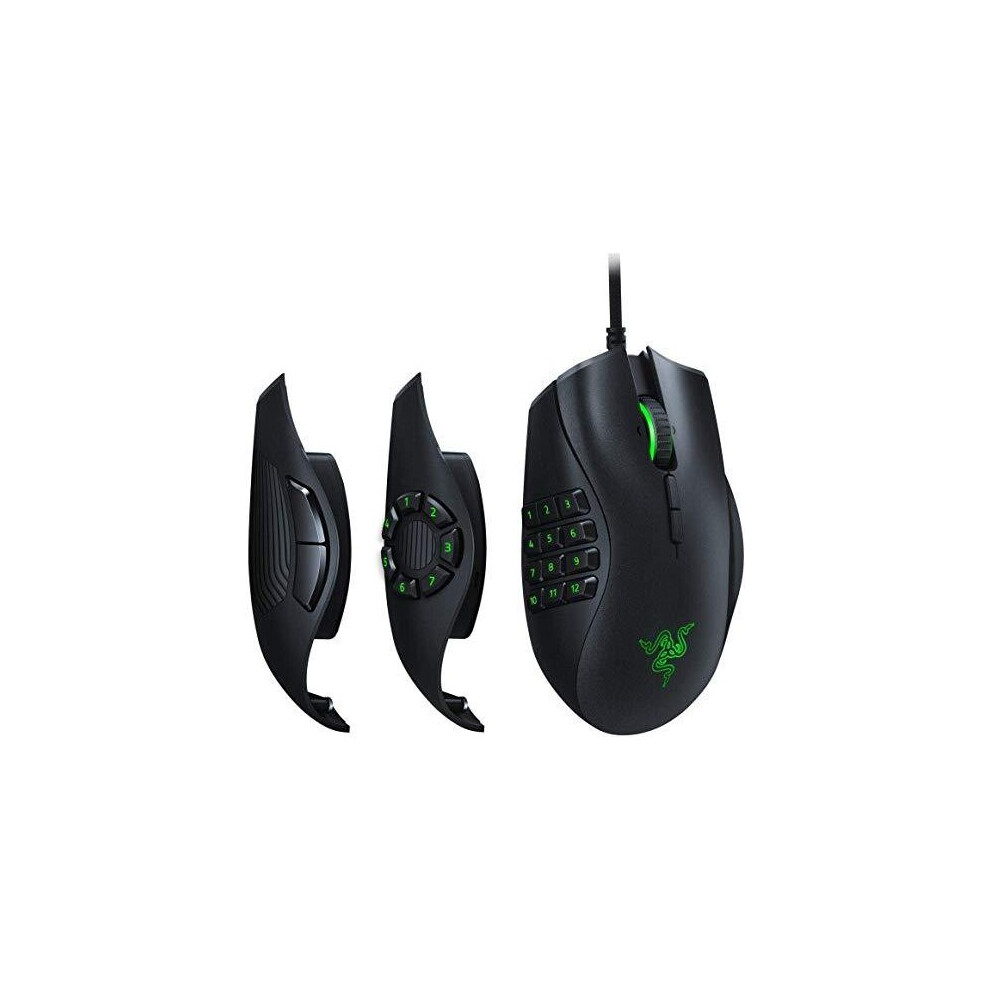 Razer Naga Trinity - Moba / Mmo Gaming Mouse (3 Interchangeable Side Plates, 16,000 Dpi 5G Optical Sensor, Up To 19 Programmable Buttons), Black