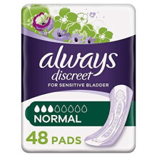 Always Discreet Incontinence Pads for Women, Normal, 48 Moderate Absorbency Pads