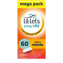 Lil-Lets Non-Applicator Ultra Tampons X 60 | 6 Packs of 10 | Extremely Heavy Flow, 8222000P