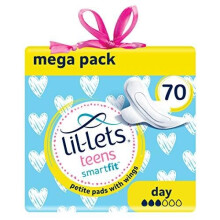Lil-Lets Teens Day Pads | 70 Petite Pads with Wings | 5 Packs of 14 Pads